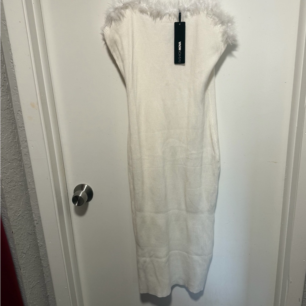 Fashion Nova Cream Ribbed Sweater